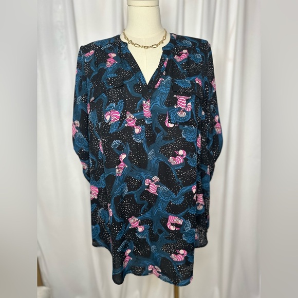 Disney Harper-Georgette Alice in Wonderland Pullover Tunic Blouse (911) - Picture 7 of 16